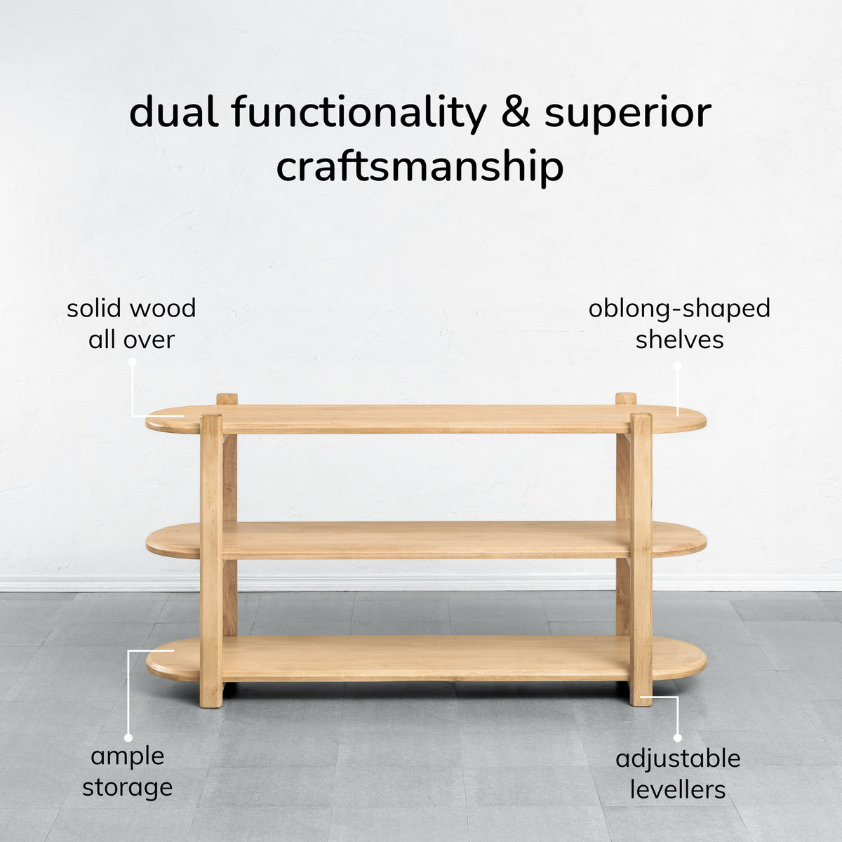 Dale Solid Wood Media Unit - Light Blonde