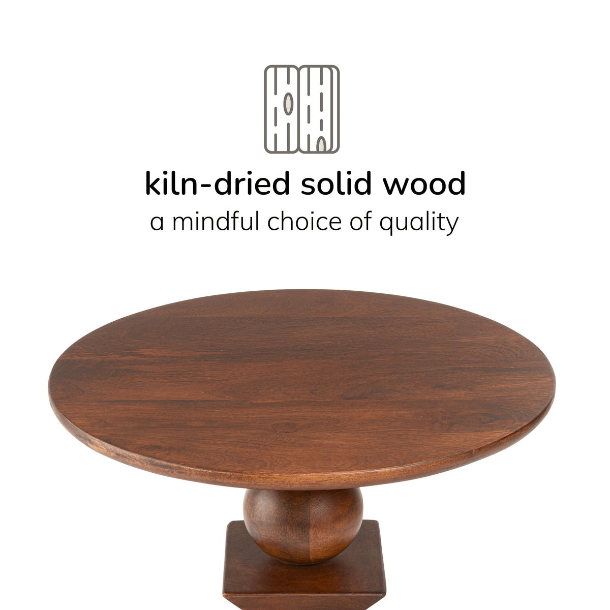 Gino Solid Wood End Table - Walnut