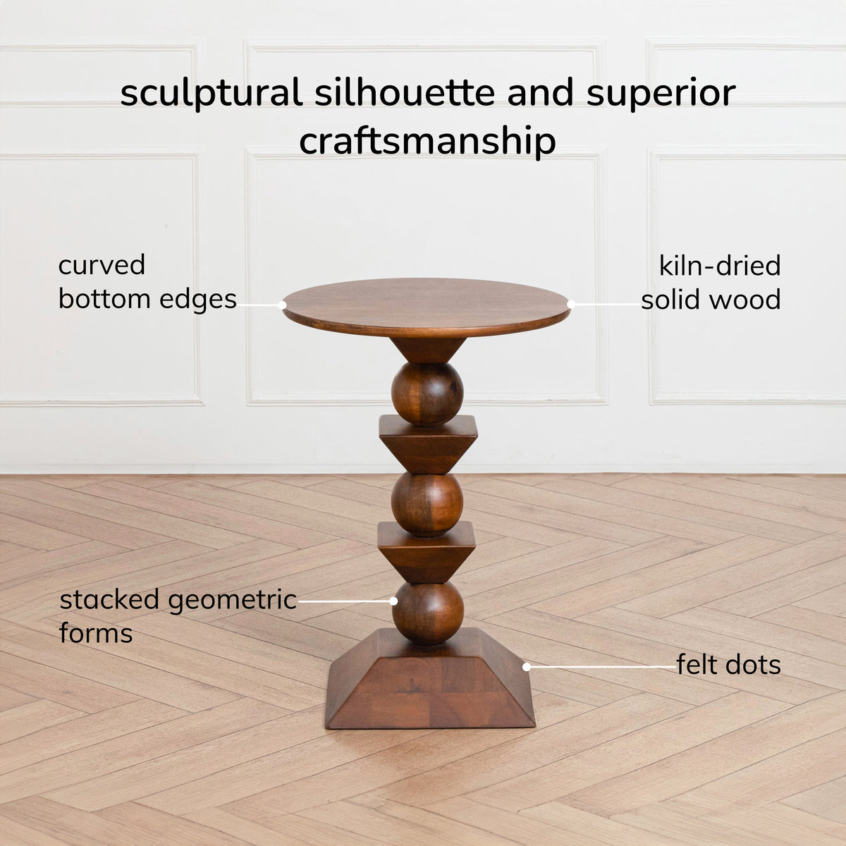 Gino Solid Wood End Table - Walnut