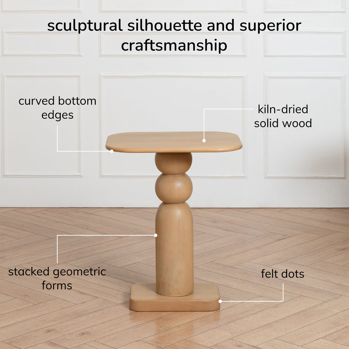 Vita Solid Wood End Table - Blonde Natural