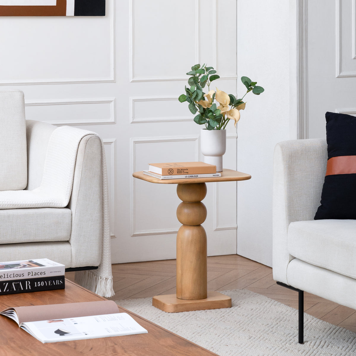 Vita Solid Wood End Table - Blonde Natural