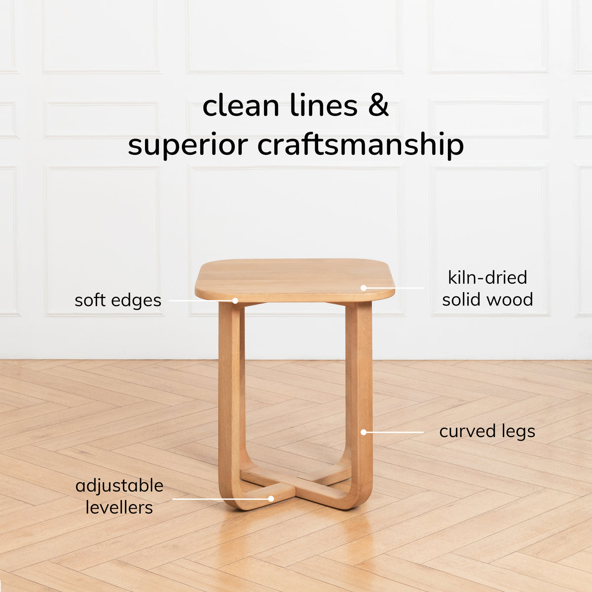 Duchie Solid Wood End Table - Blonde Natural