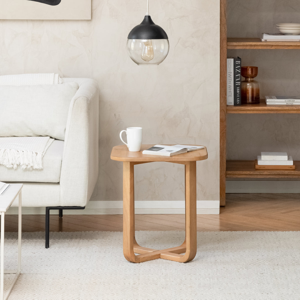 Duchie Solid Wood End Table - Blonde Natural