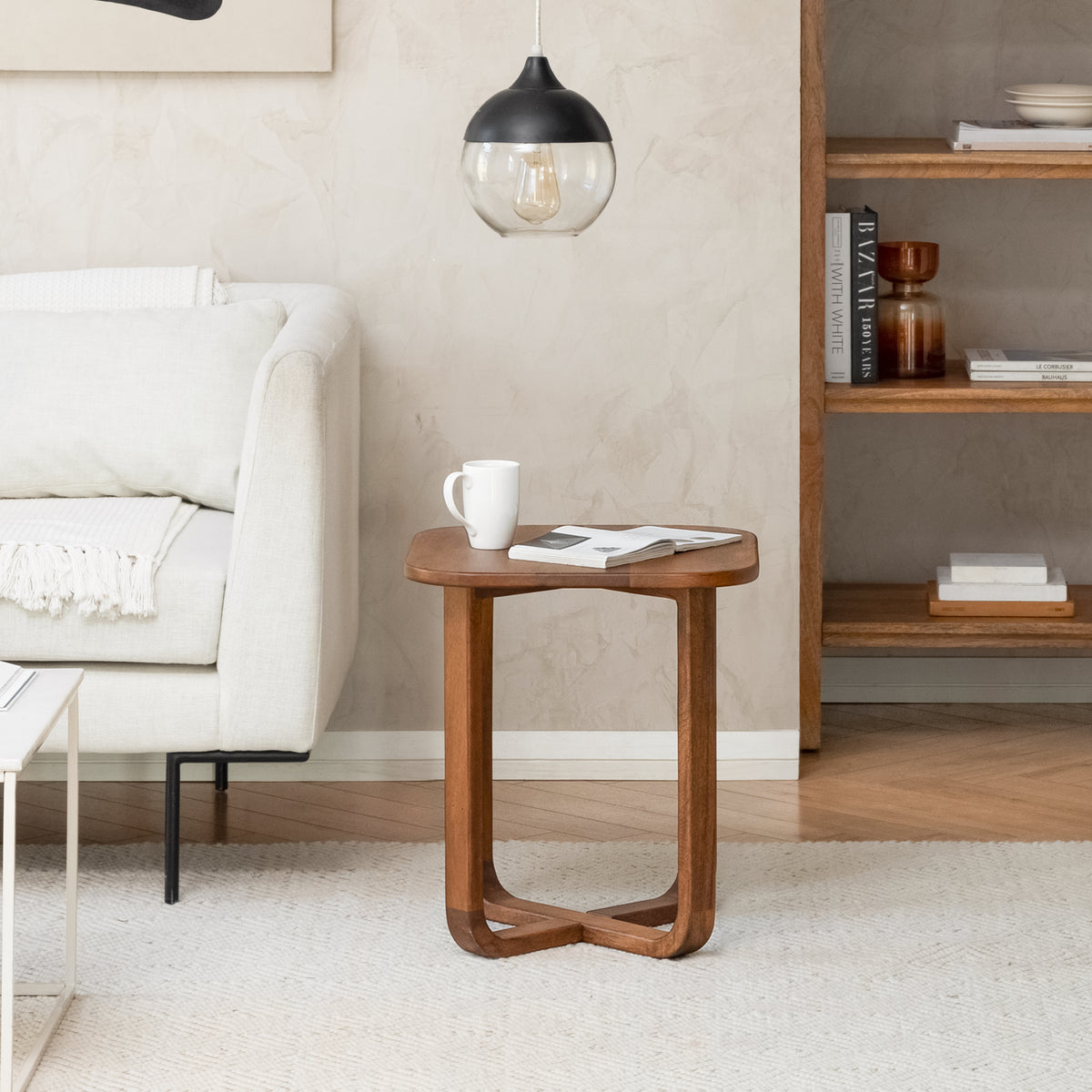 Duchie Solid Wood End Table - Walnut