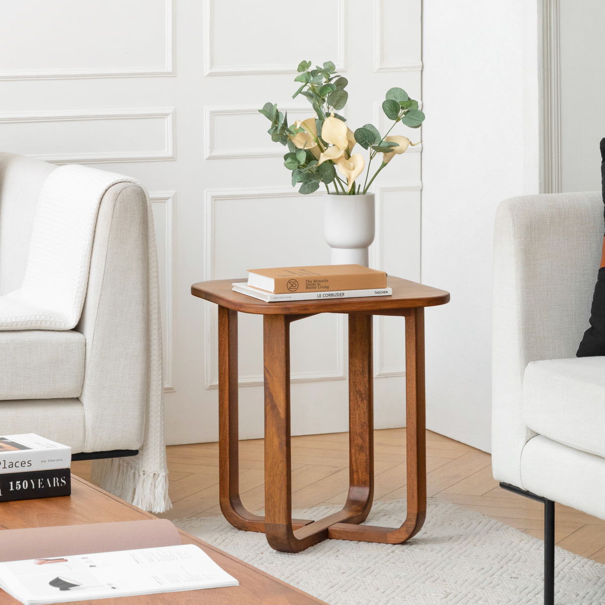 Duchie Solid Wood End Table - Walnut