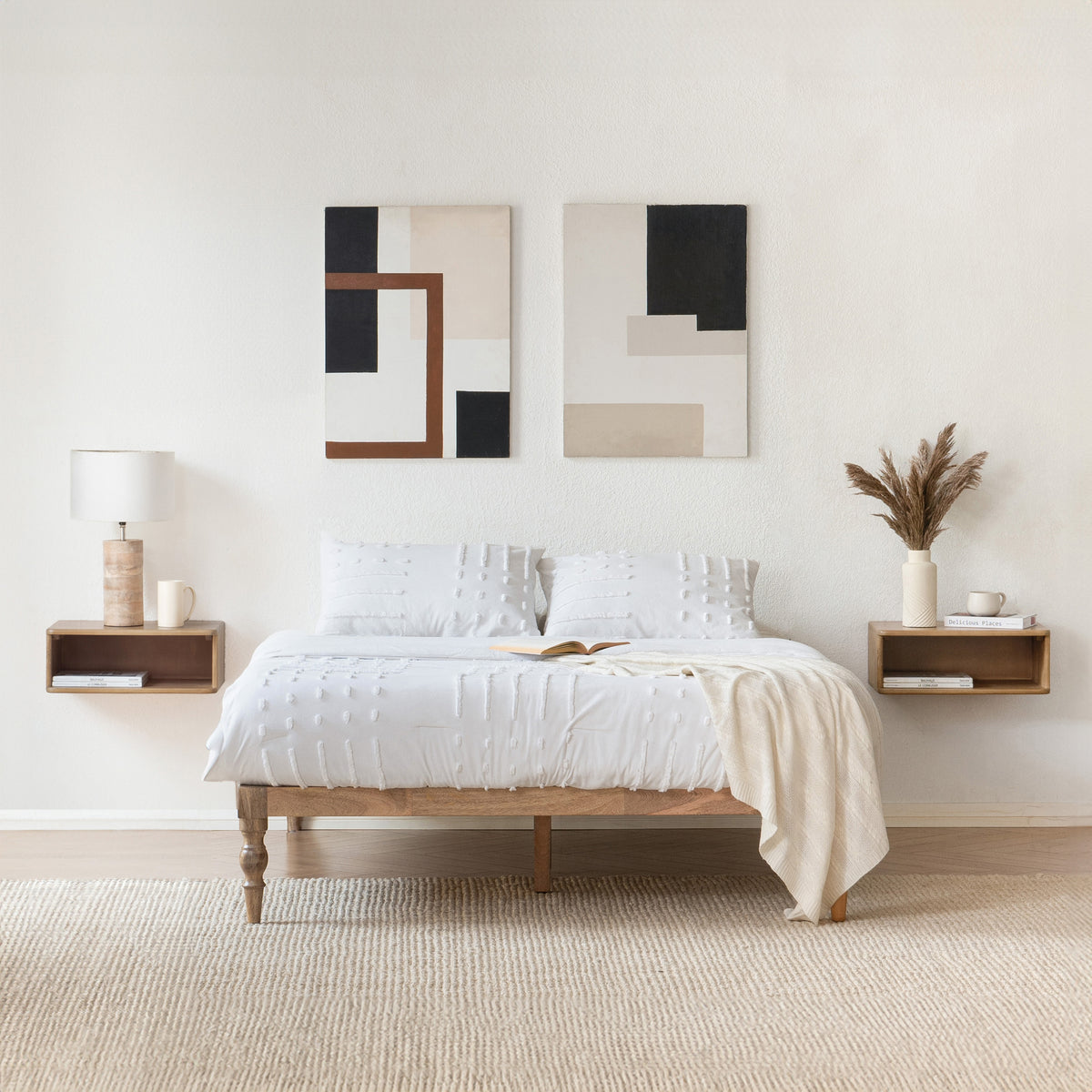 Solie Solid Wood Nightstand - Blonde Natural