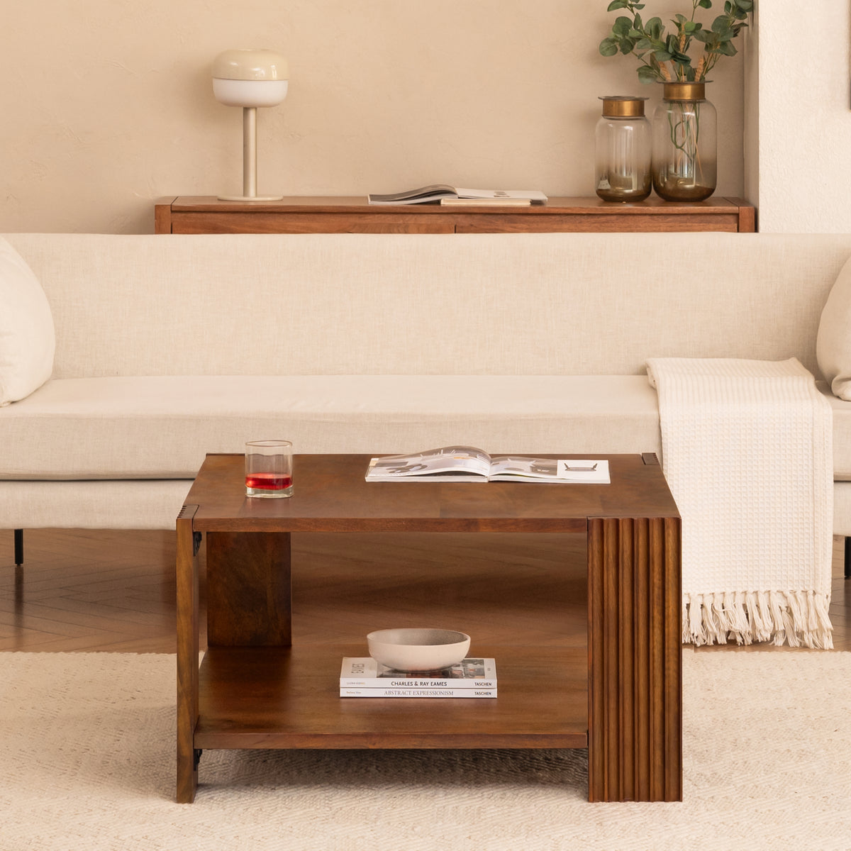 Athena Solid Wood Coffee Table - Walnut