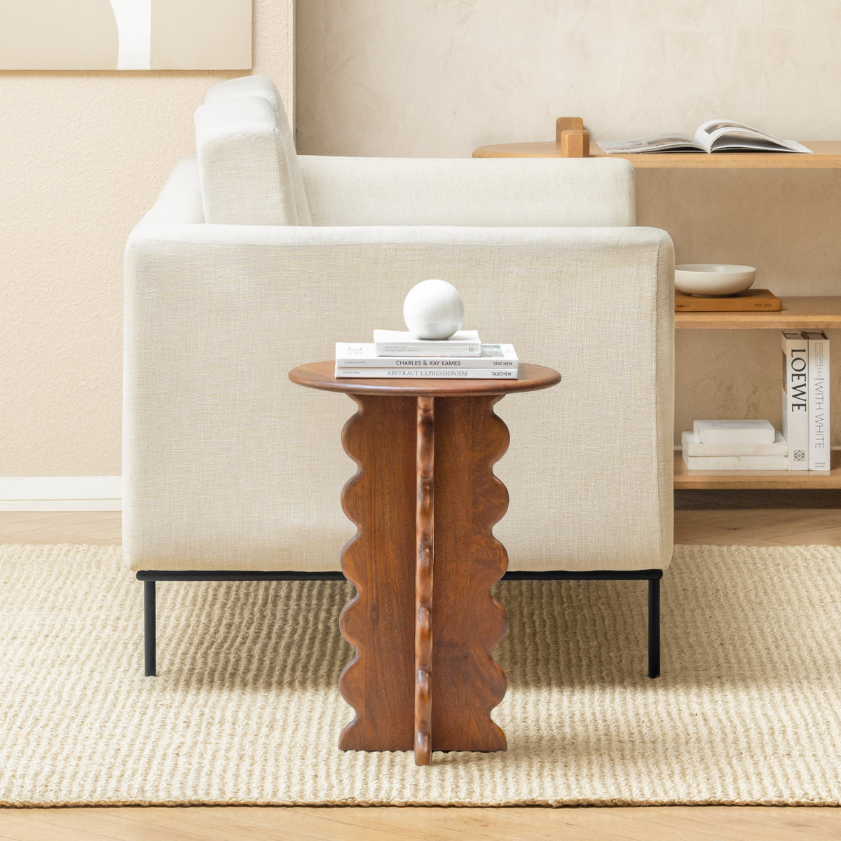 Elisa Solid Wood End Table - Walnut