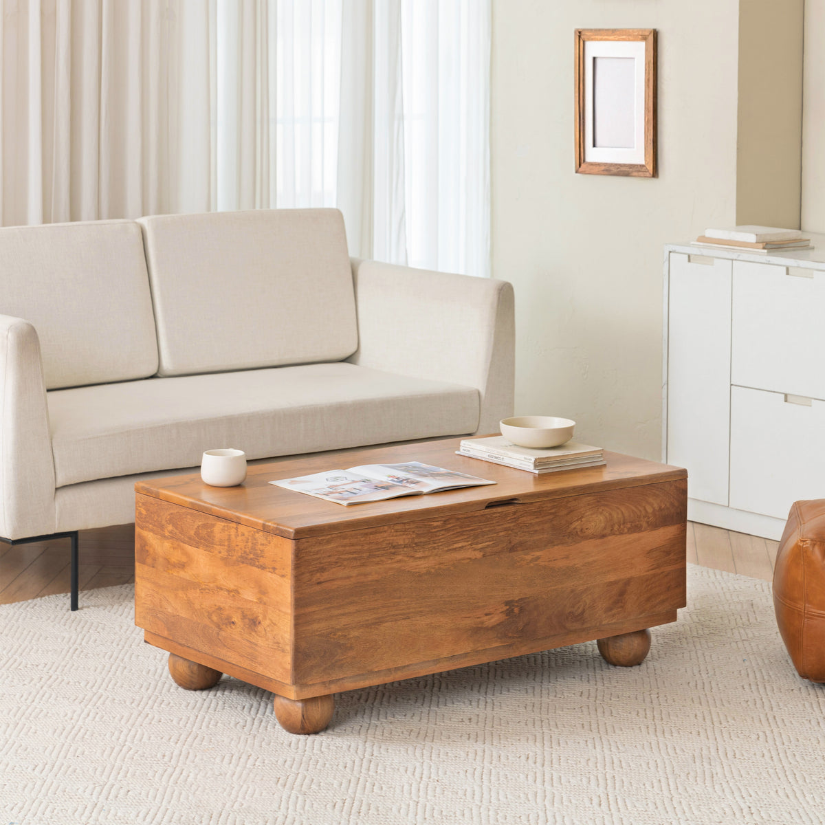 Flintoff Coffee & Cocktail Tables Solid Wood - Mid Tone Honey