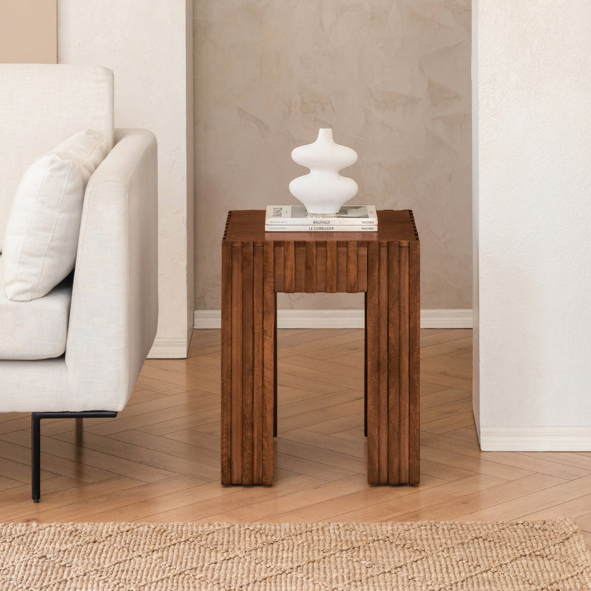 Fritz Solid Wood End Table - Walnut