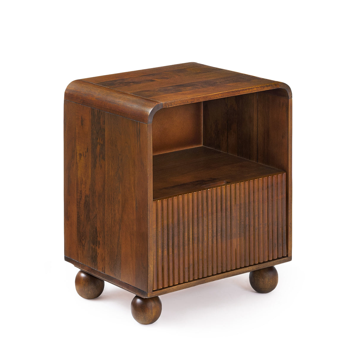 Aston Solid Wood Nightstand - Walnut