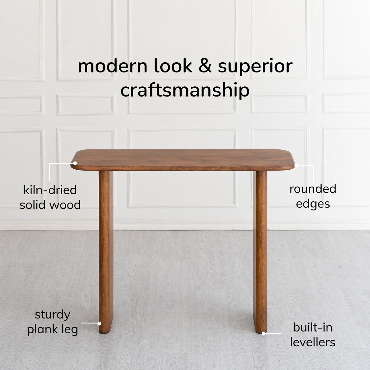 Zikha Solid Wood Console Table - Walnut