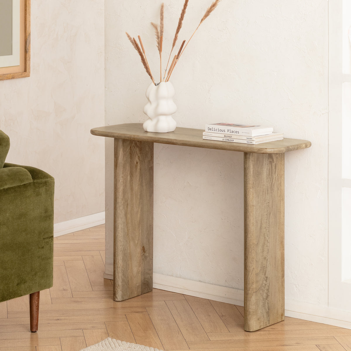 Zikha Solid Wood Console Table - Warm Sand
