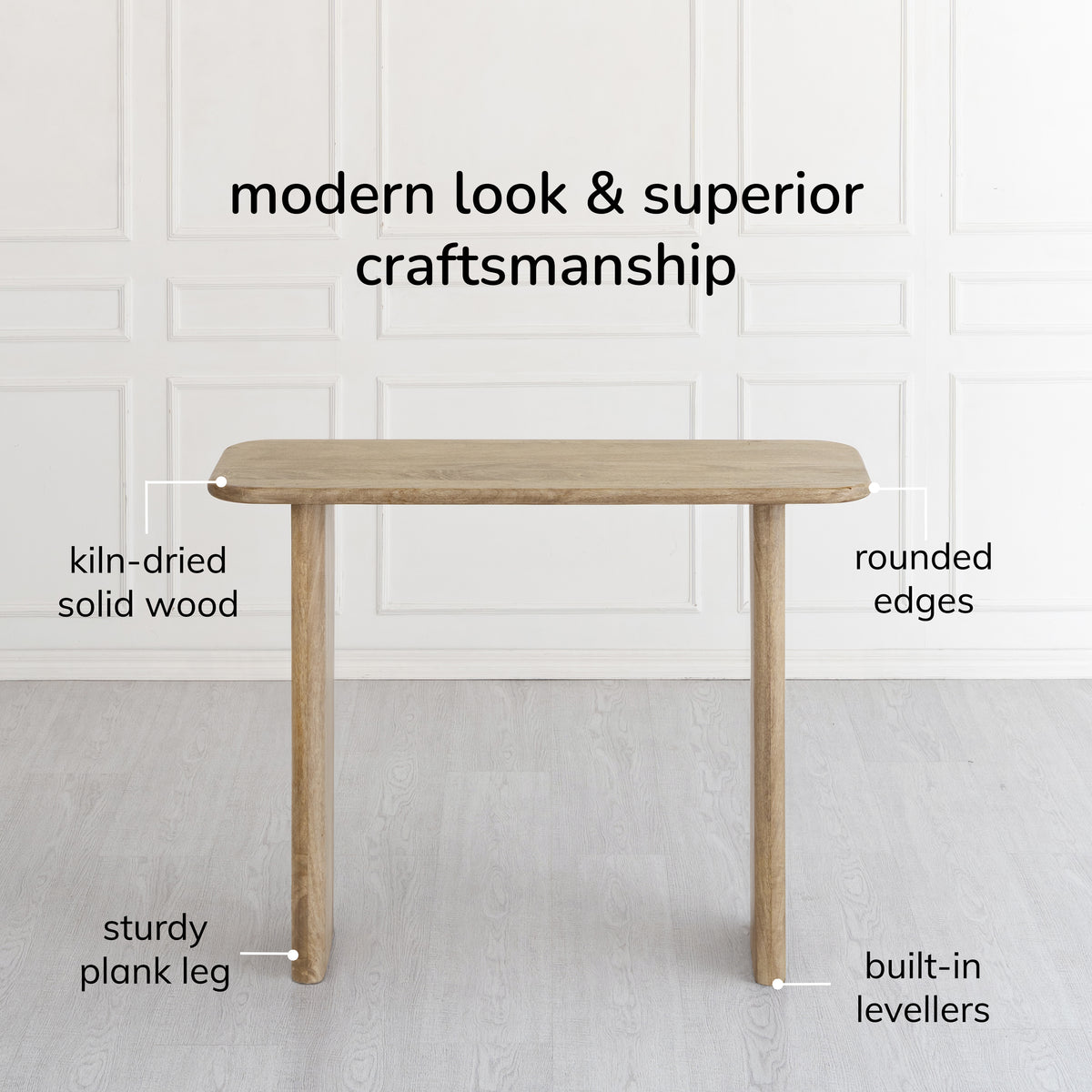 Zikha Solid Wood Console Table - Warm Sand