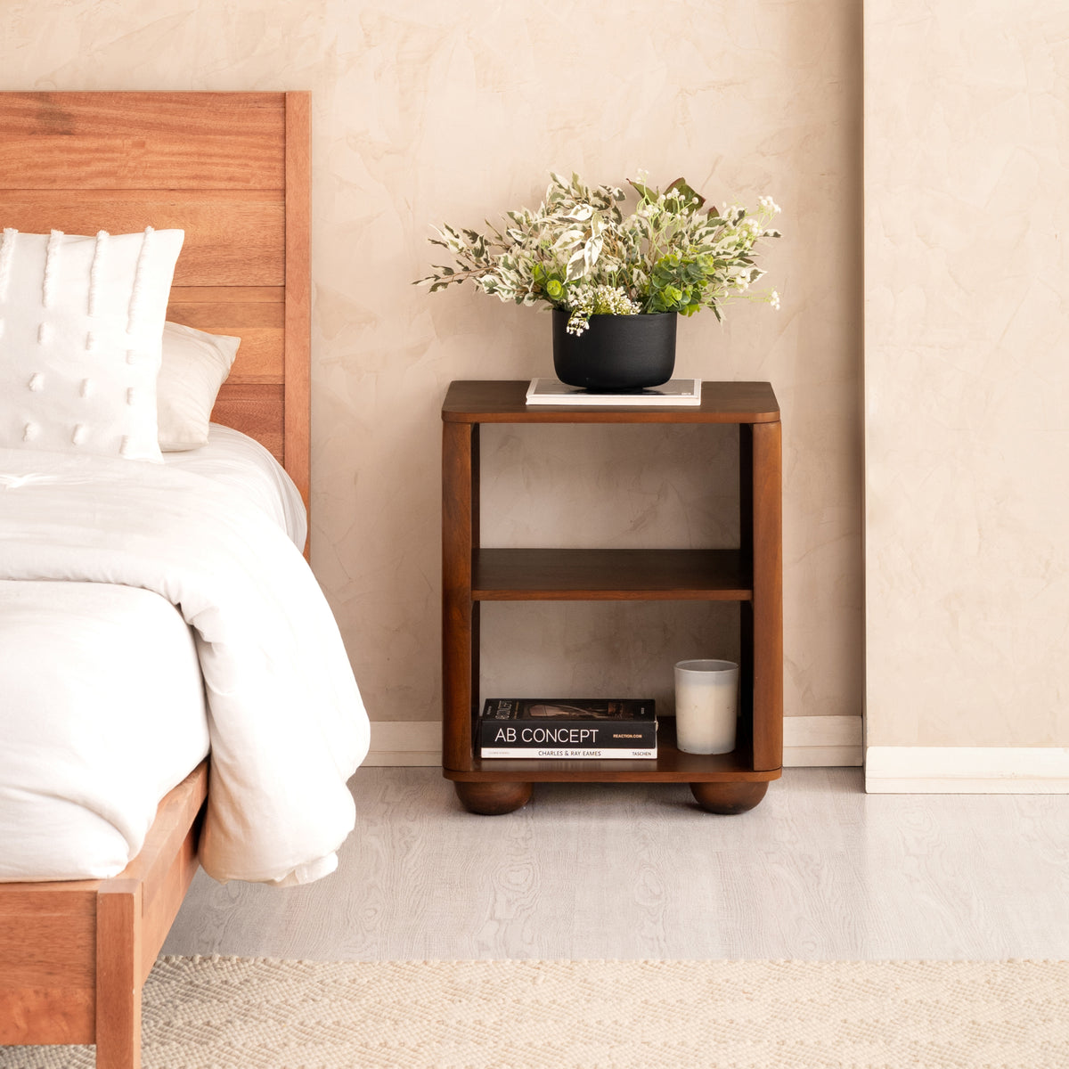 Samson Solid Wood Nightstand - Walnut