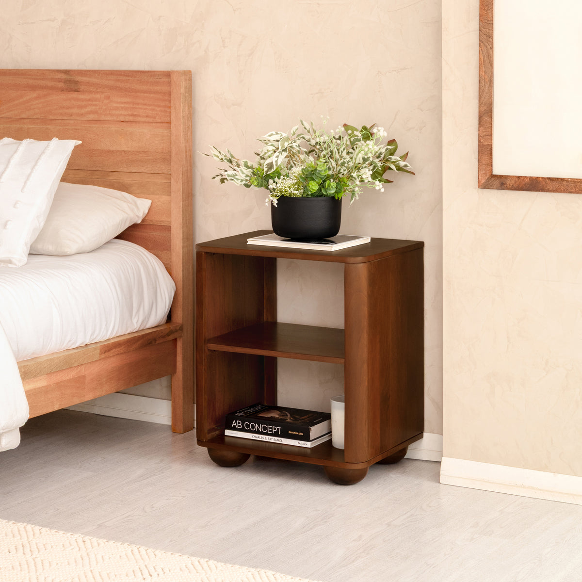 Samson Solid Wood Nightstand - Walnut
