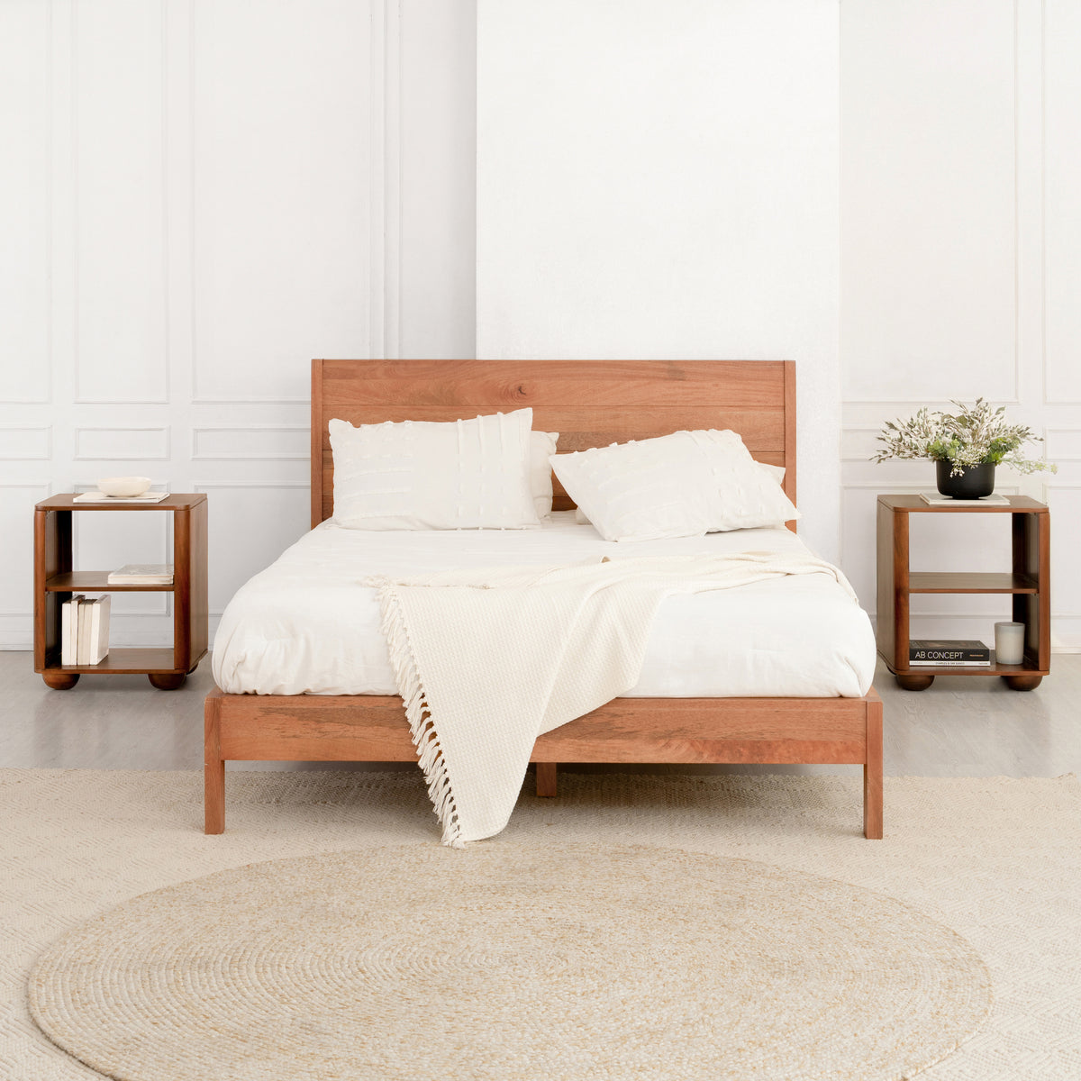 Samson Solid Wood Nightstand - Walnut