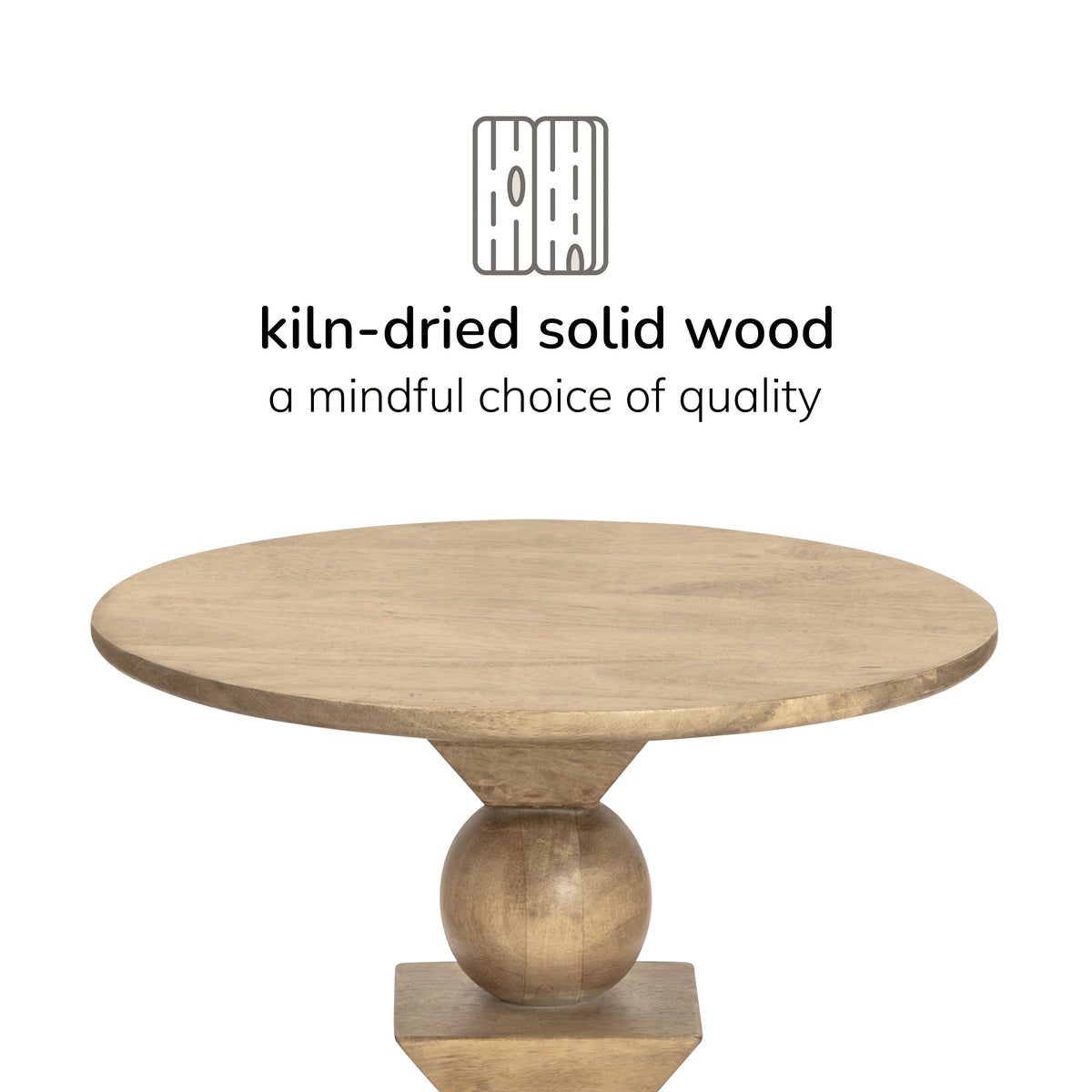 Gino Solid Wood End Table - Warm Sand