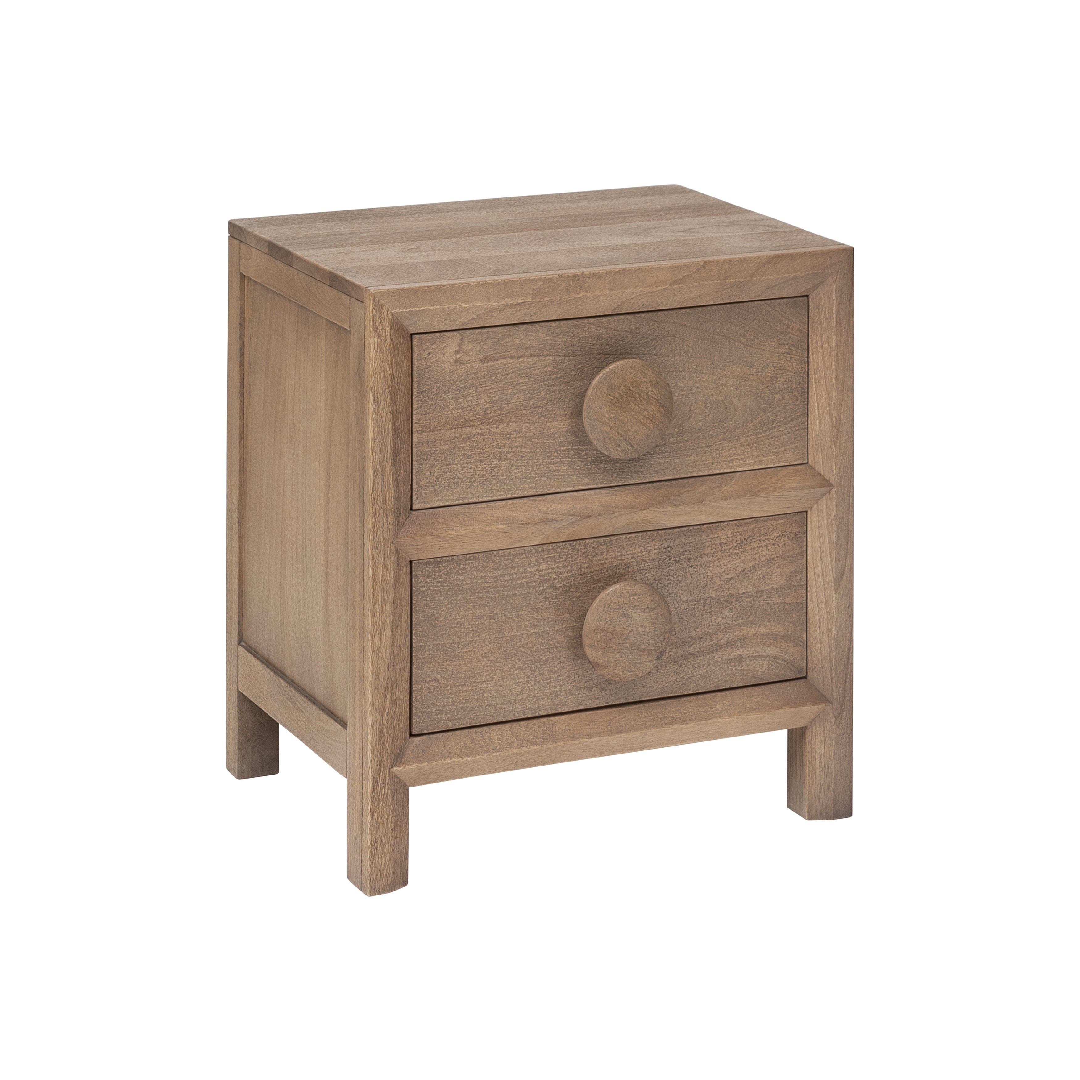Bobby Solid Wood Nightstand - Textured Brown