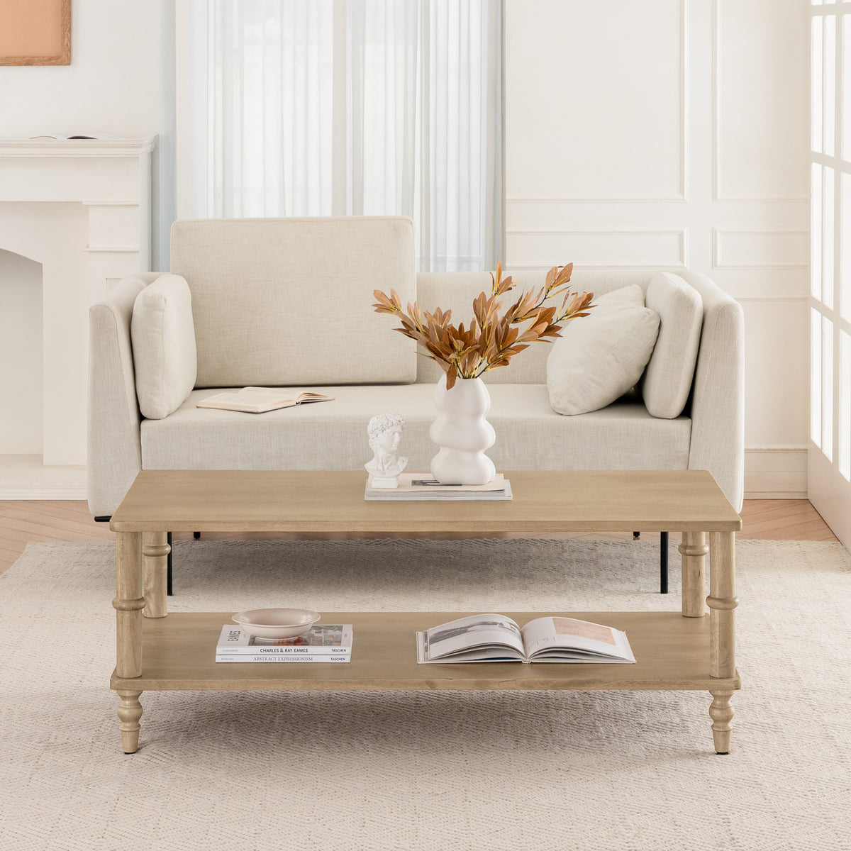 Rhonda Solid Wood Coffee Table - Warm Sand