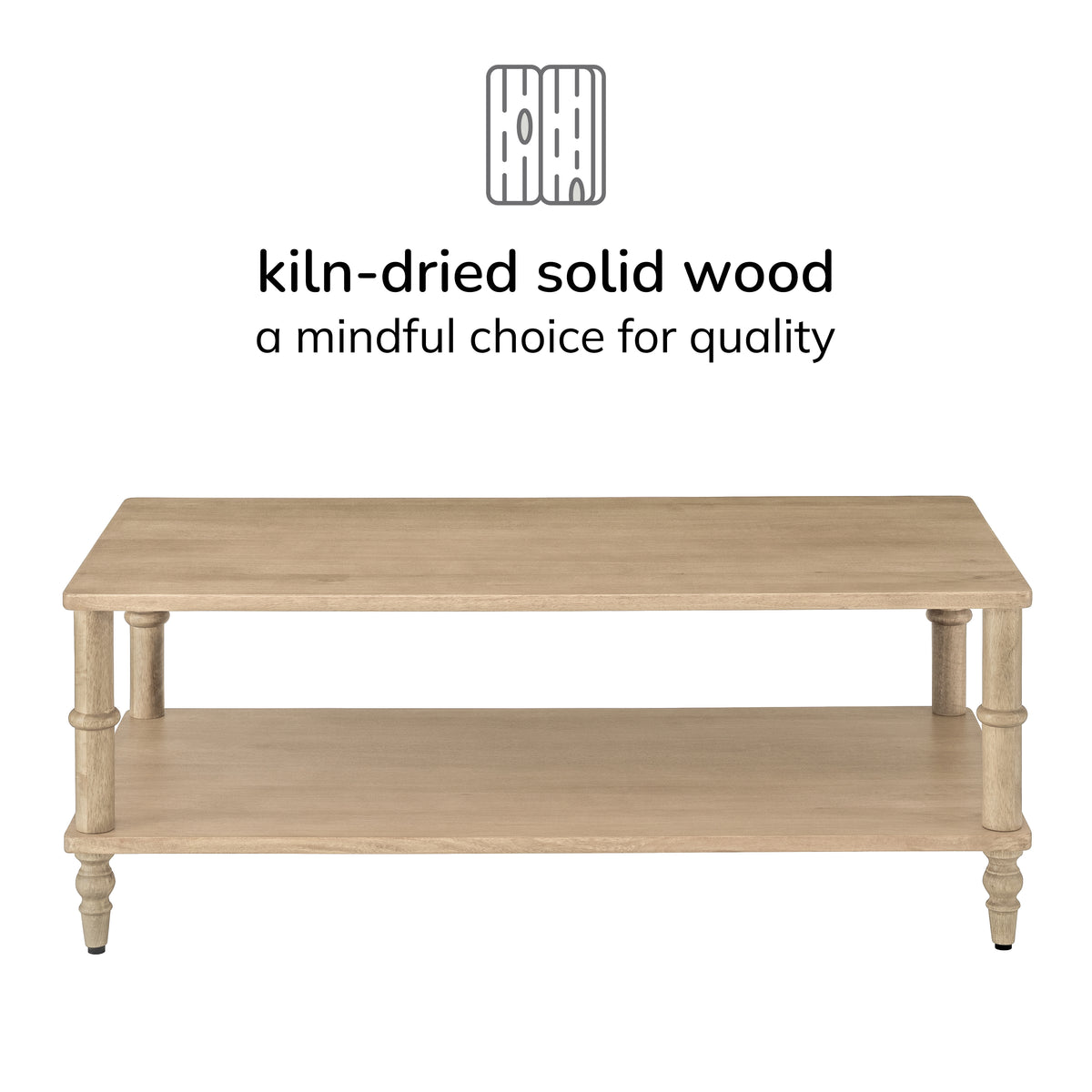 Rhonda Solid Wood Coffee Table - Warm Sand