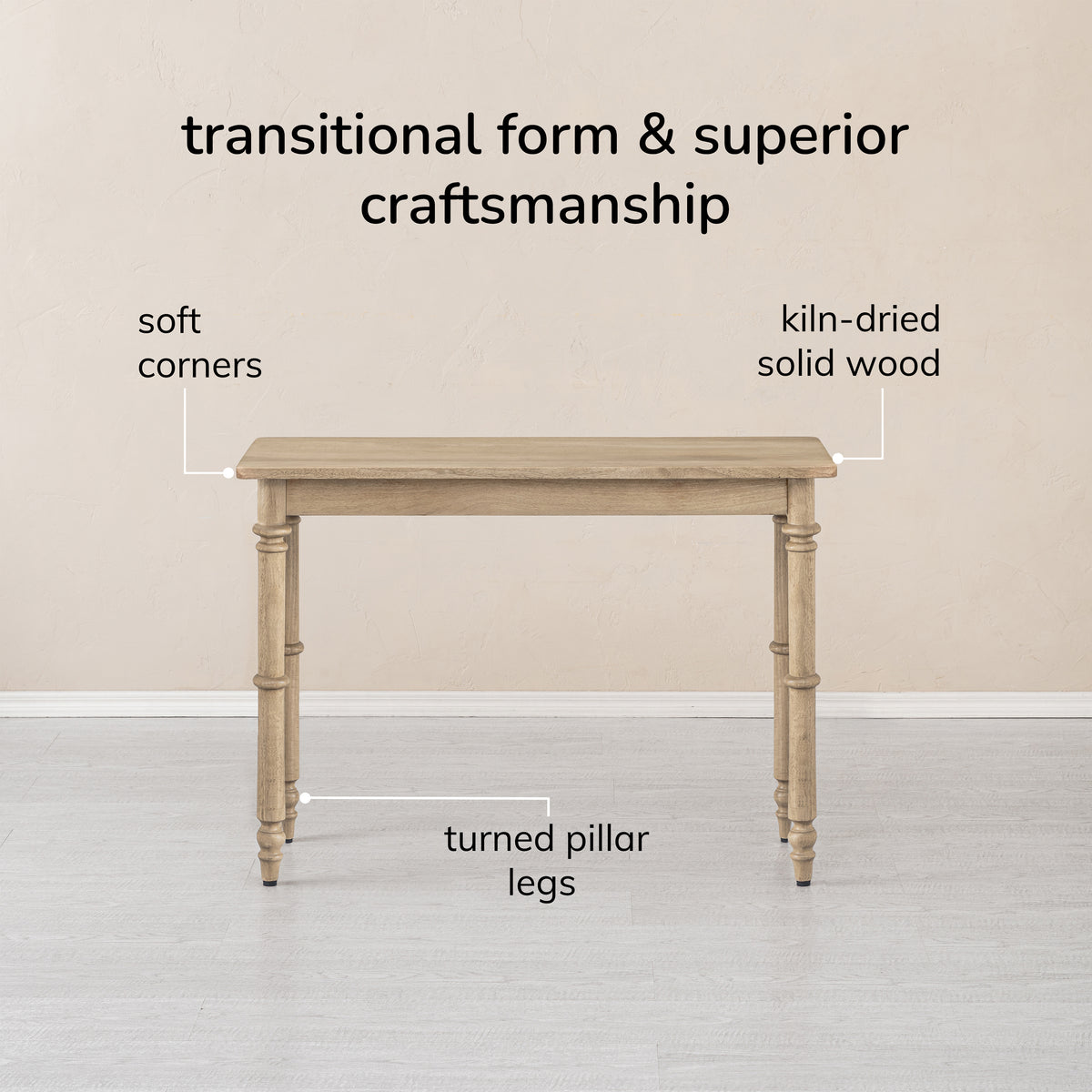 Rhonda Solid Wood Console Table - Warm Sand
