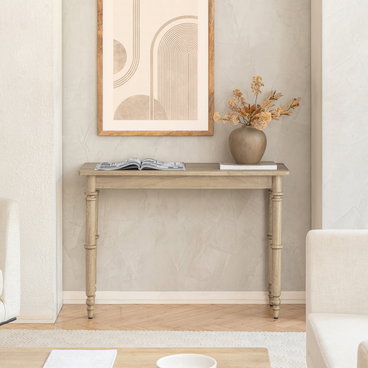 Rhonda Solid Wood Console Table - Warm Sand