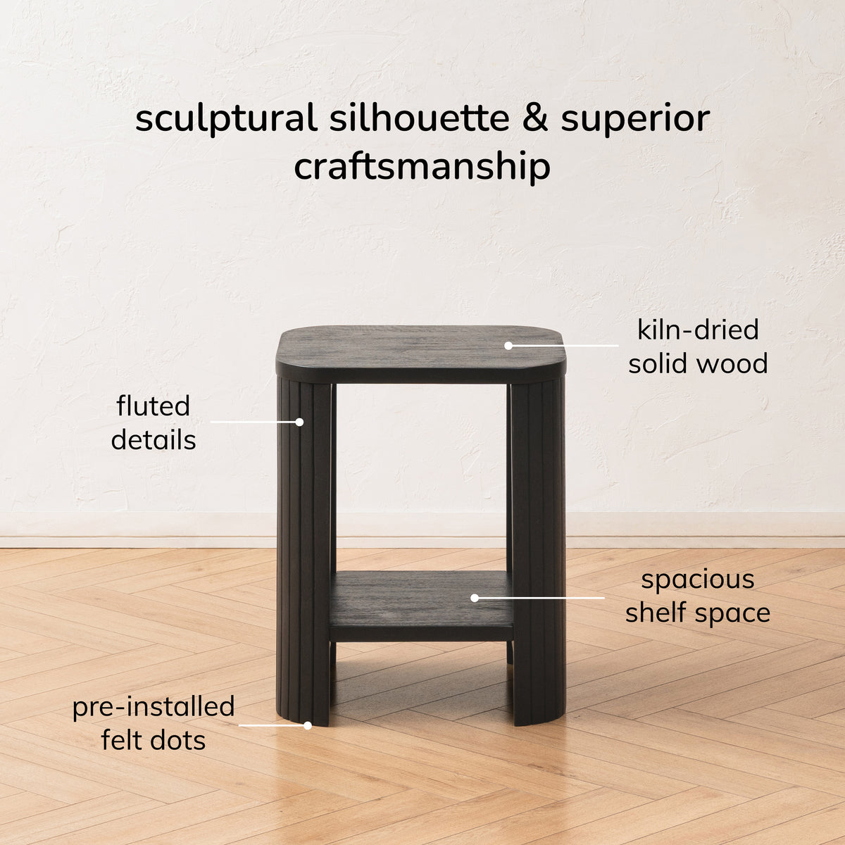 Warwick Solid Wood End Table - Black