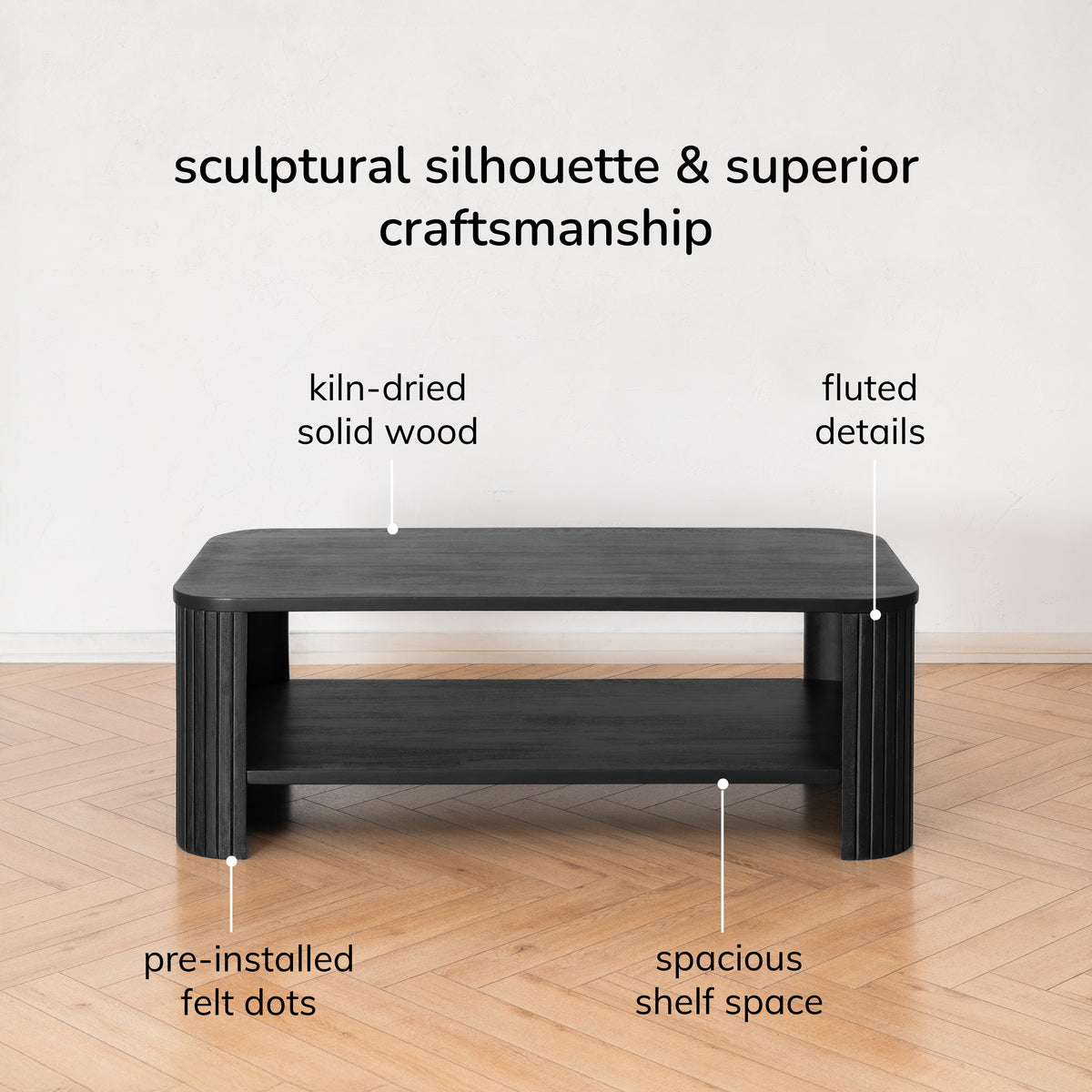 Warwick Solid Wood Coffee Table - Black