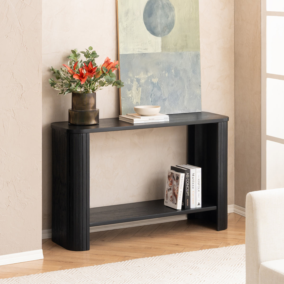 Warwick Solid Wood Console Table - Black