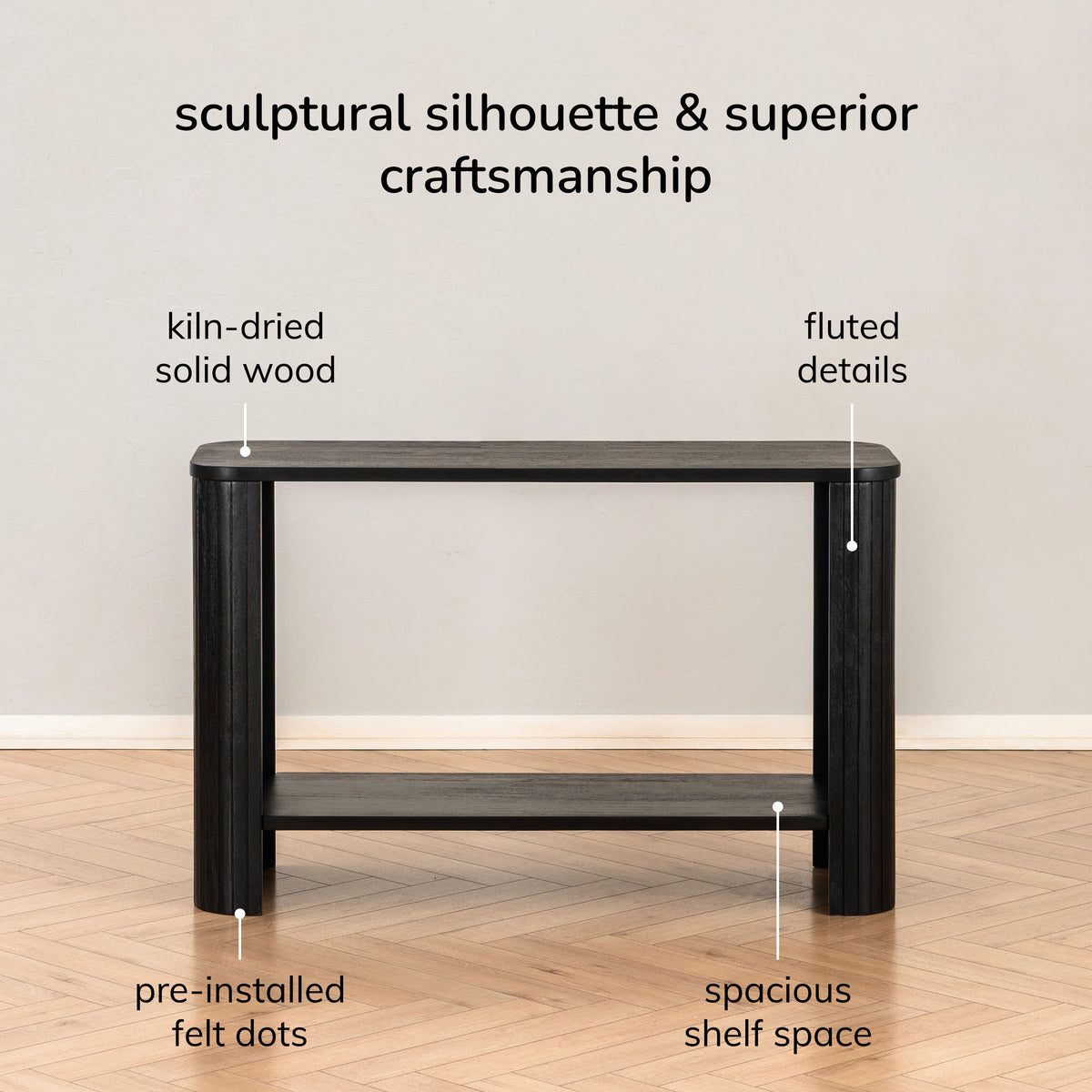 Warwick Solid Wood Console Table - Black