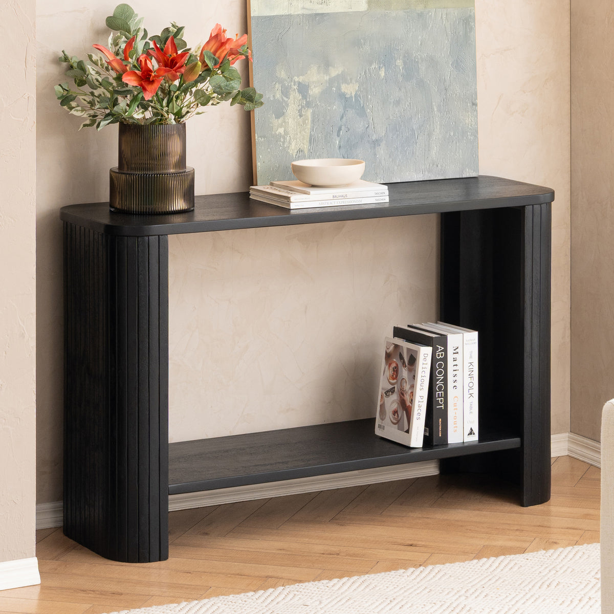 Warwick Solid Wood Console Table - Black