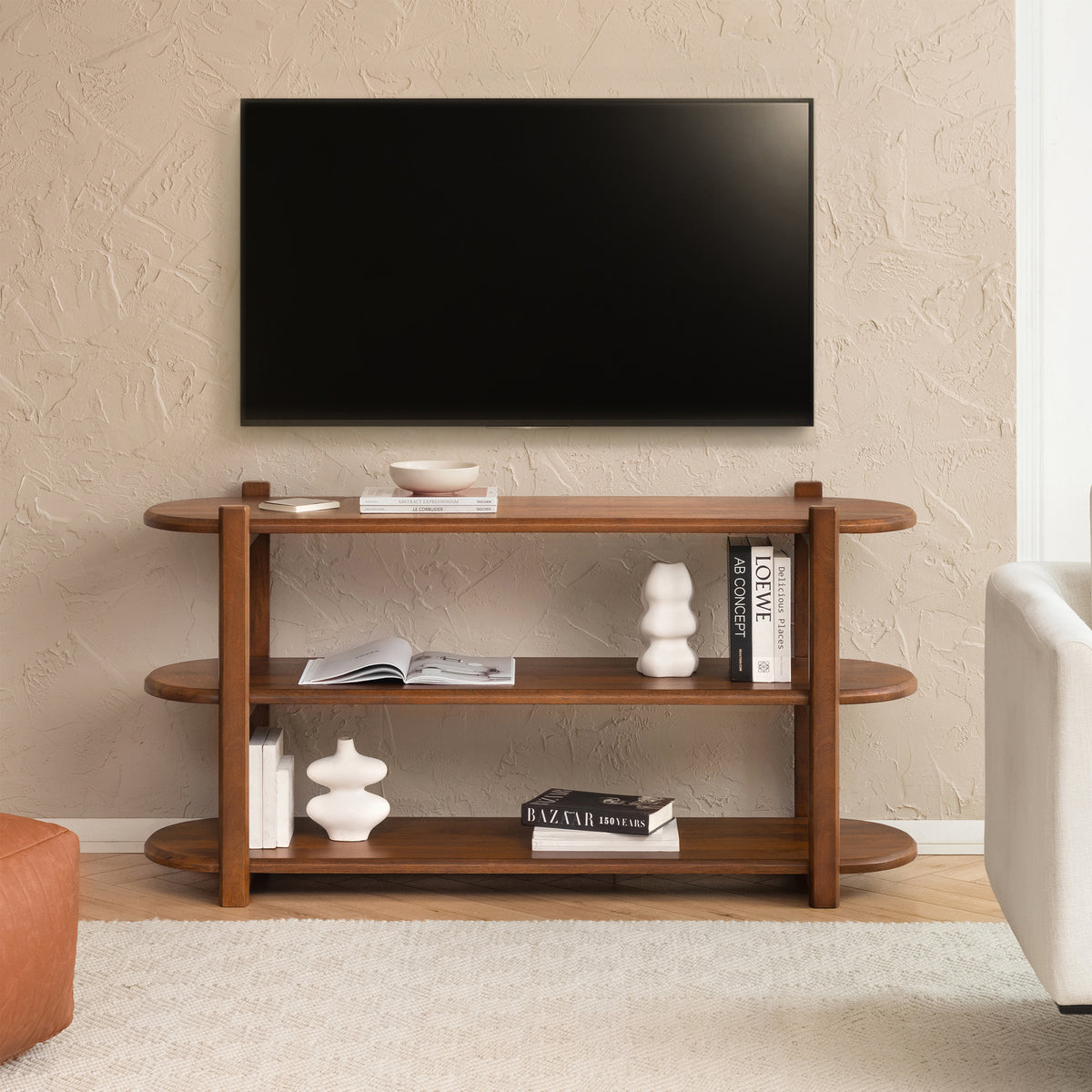 Dale Solid Wood Media Unit - Walnut