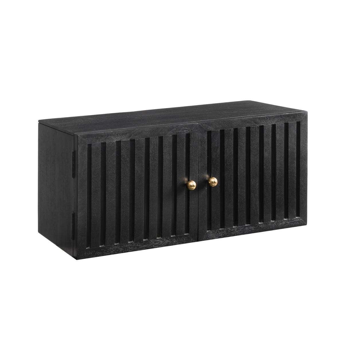 Monsoon Solid Wood Floating Cabinet - Black