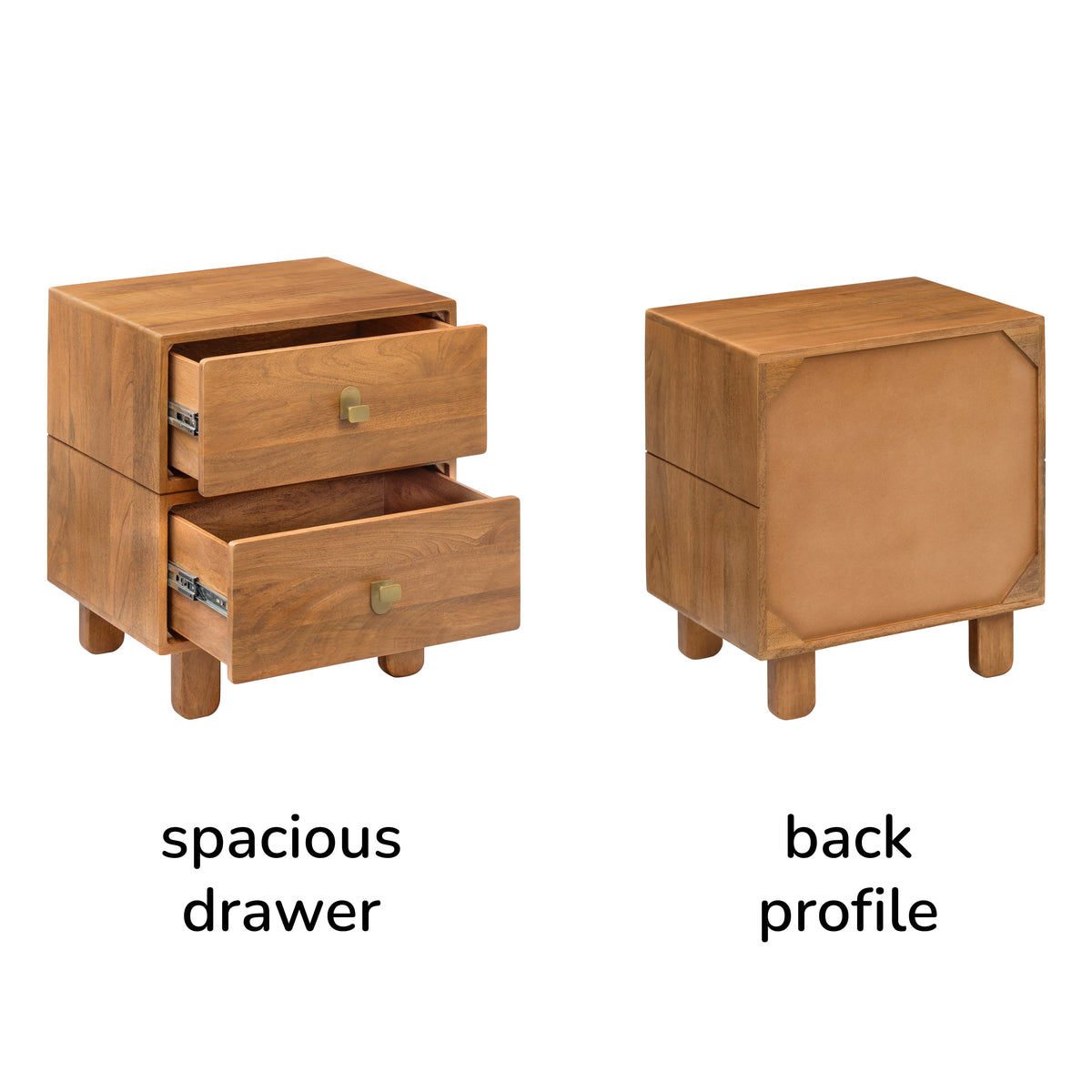 Layla Solid Wood Nightstand - Mid Tone Honey