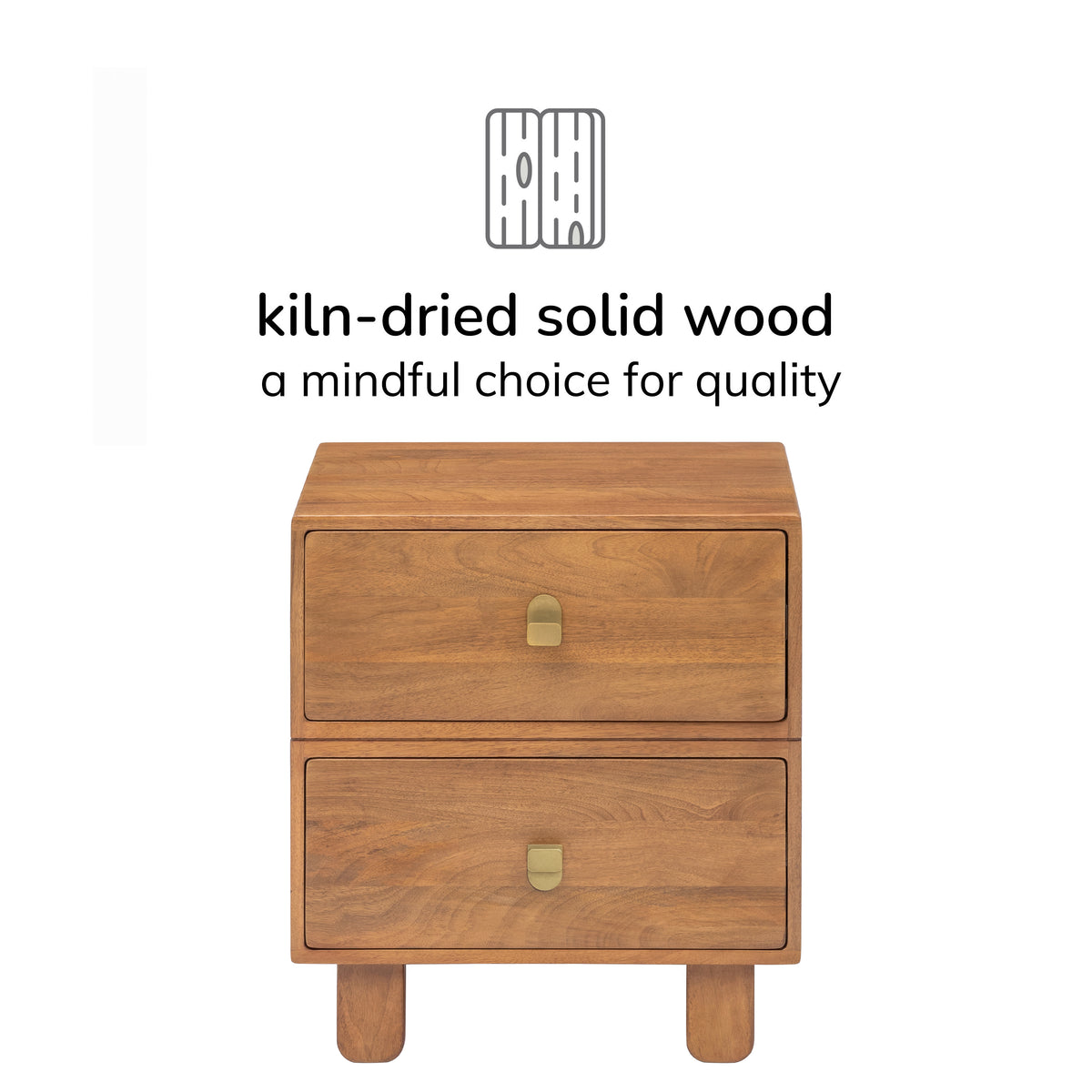 Layla Solid Wood Nightstand - Mid Tone Honey