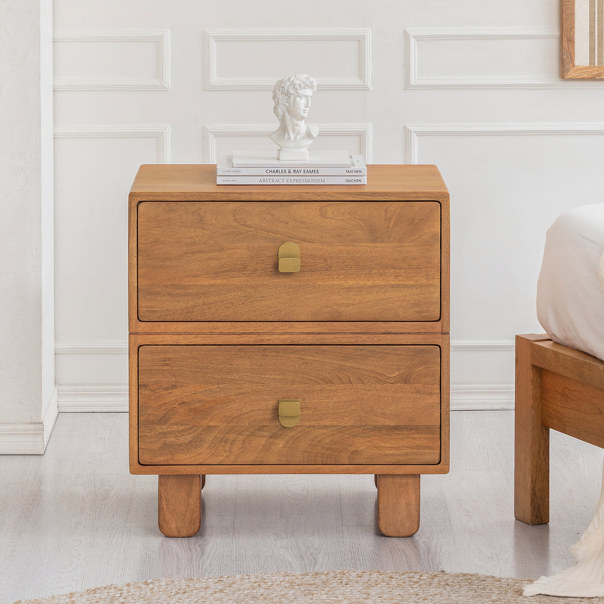 Layla Solid Wood Nightstand - Mid Tone Honey