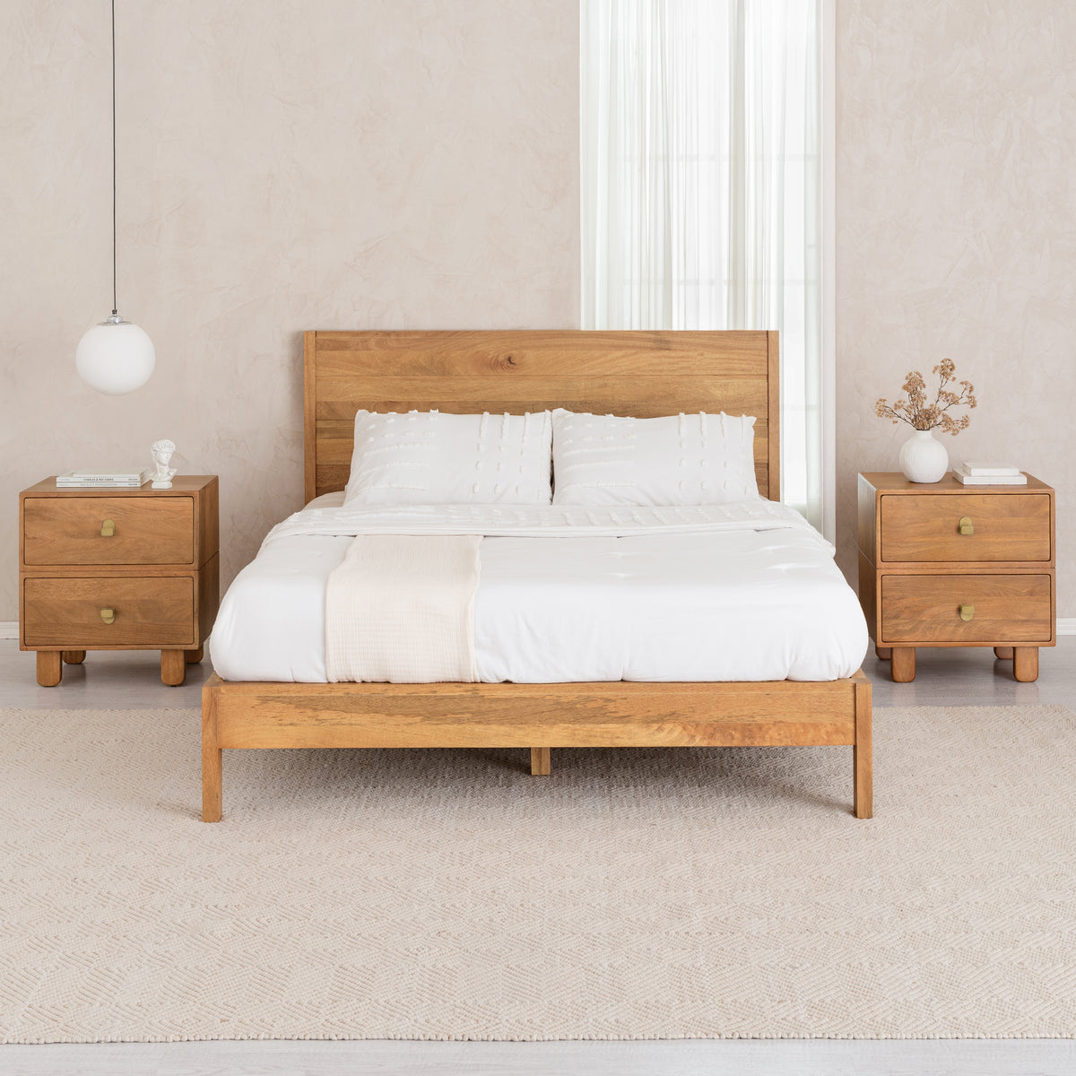 Layla Solid Wood Nightstand - Mid Tone Honey