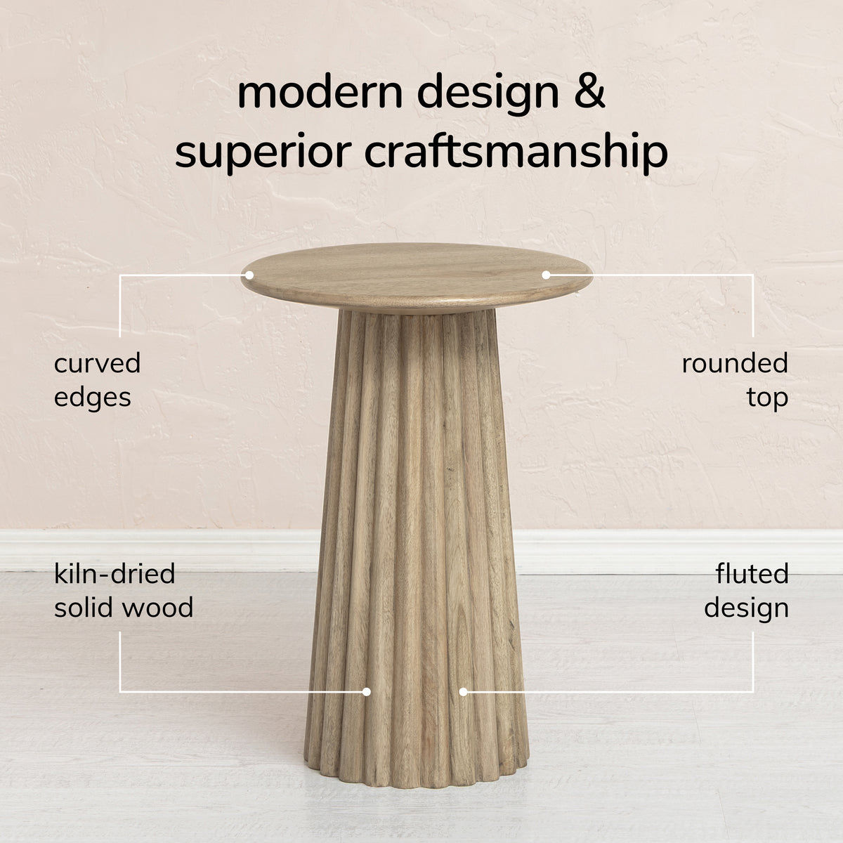 Sienna Solid Wood End Table Warm Sand - Warm Sand