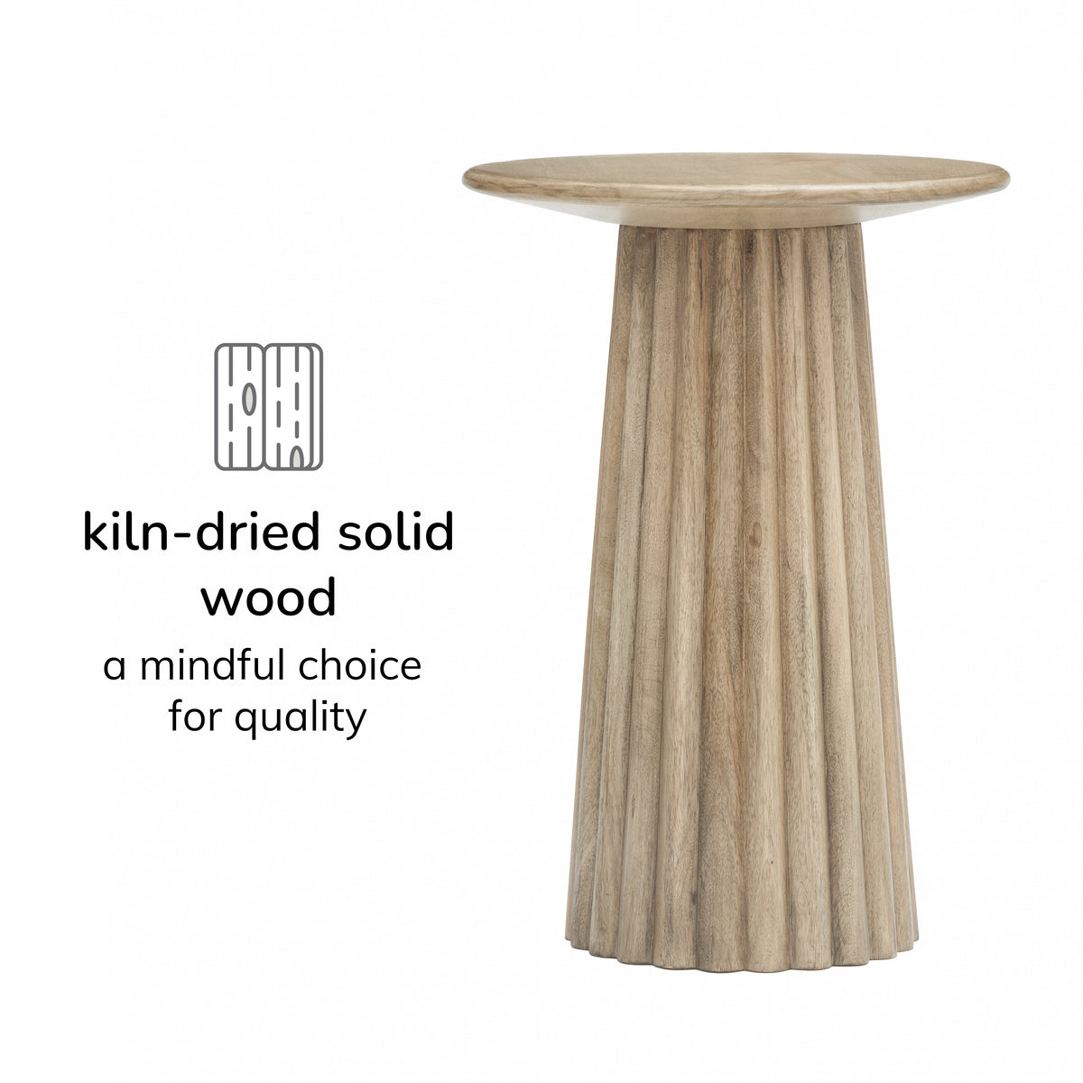 Sienna Solid Wood End Table Warm Sand - Warm Sand
