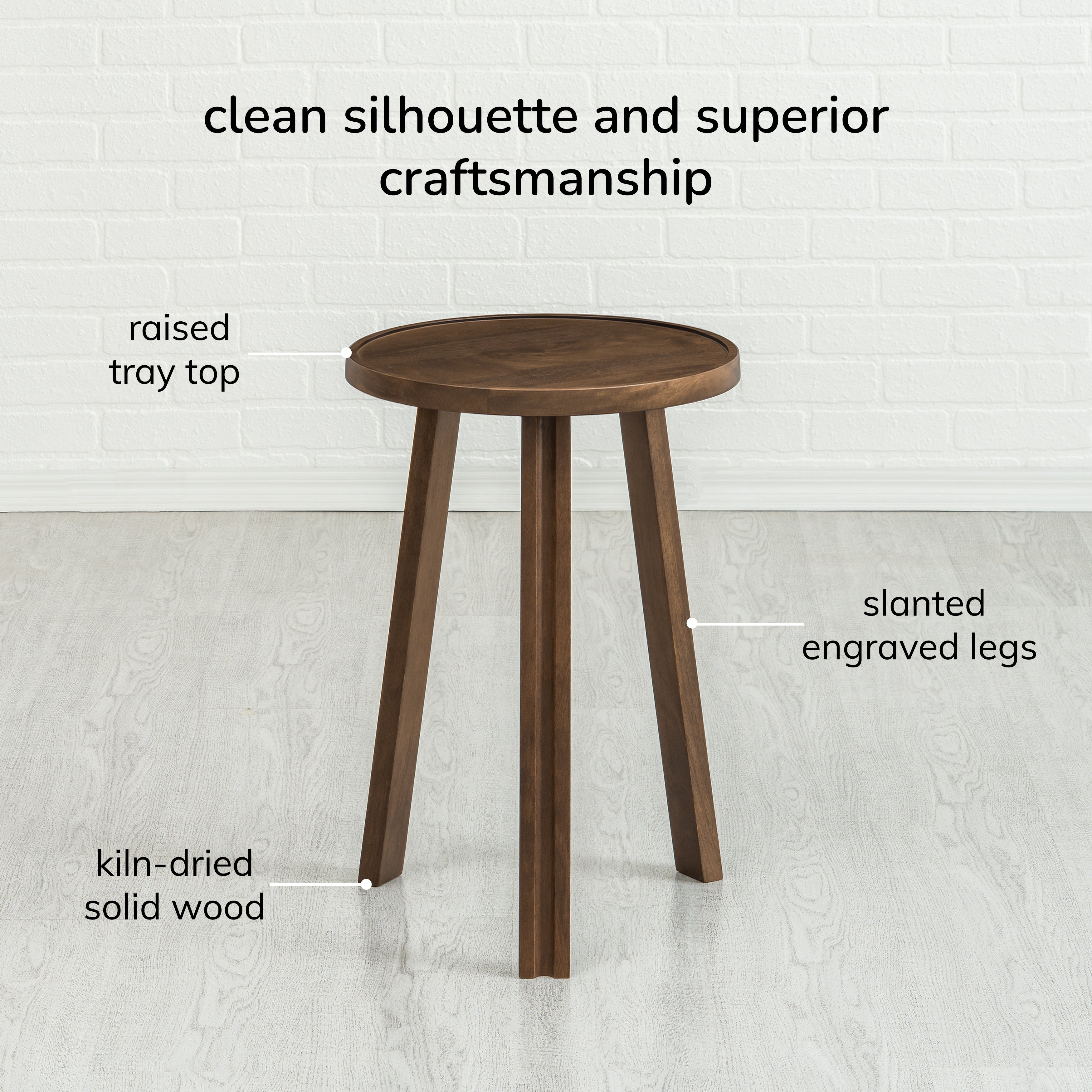 Ethel Solid Mango Wood End Table - Hazel Brown