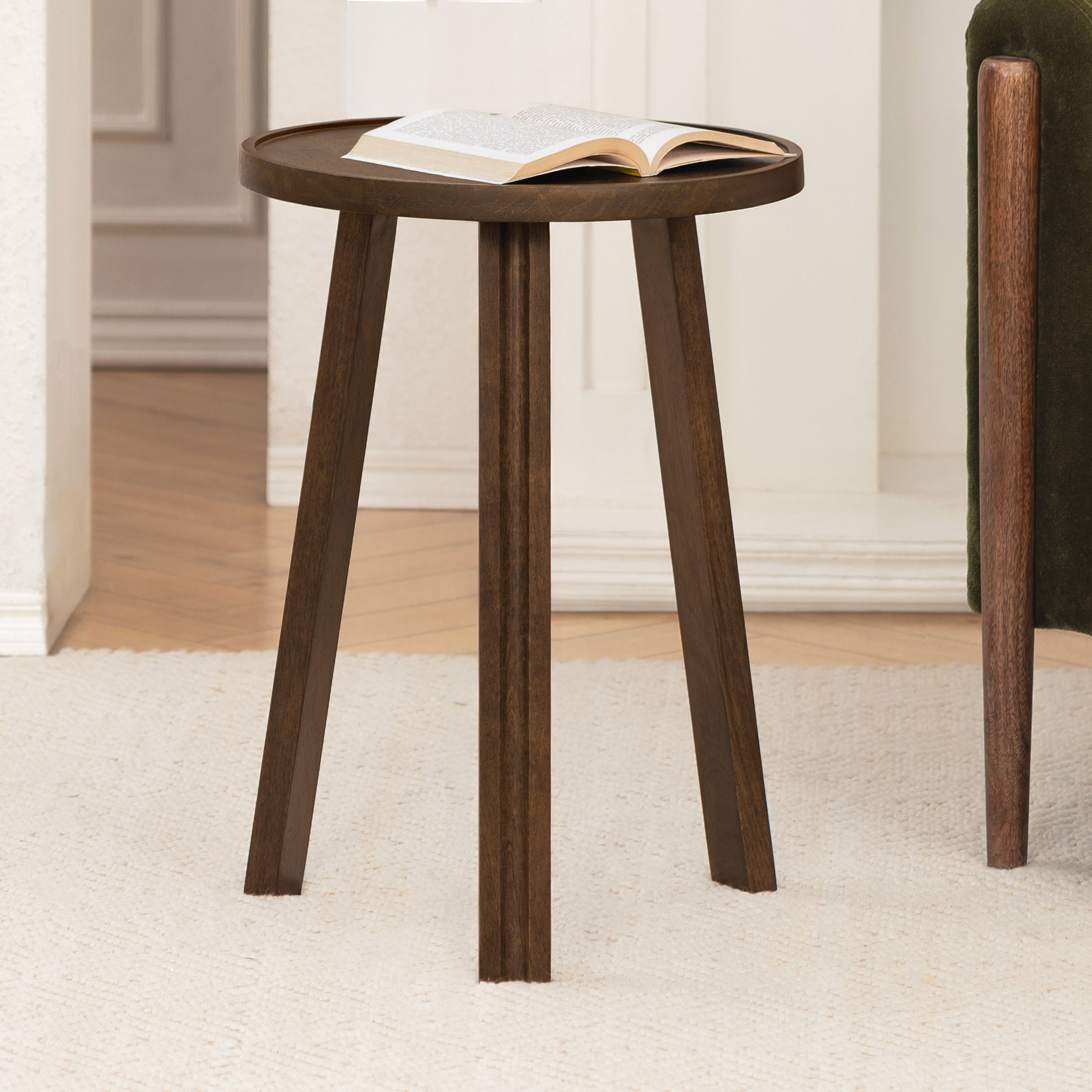 Ethel Solid Mango Wood End Table - Hazel Brown