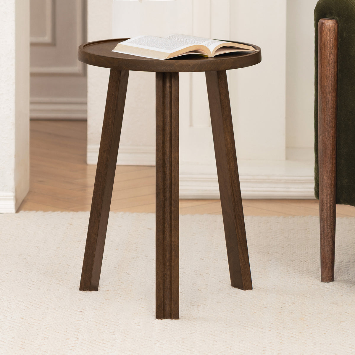 Ethel Solid Mango Wood End Table - Hazel Brown