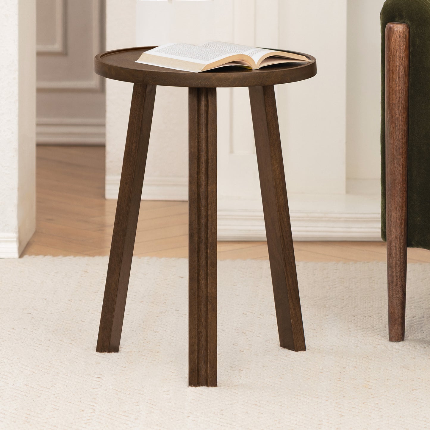 Ethel Solid Mango Wood End Table - Hazel Brown