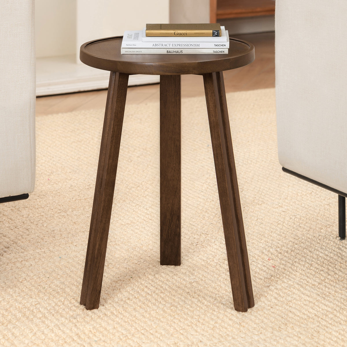 Ethel Solid Mango Wood End Table - Hazel Brown