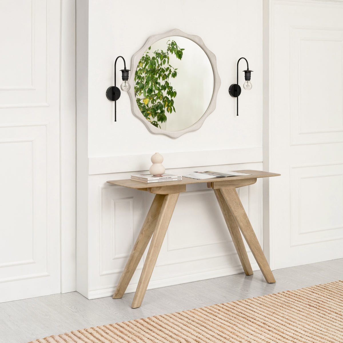 Marcel Solid Wood Console Table - Warm Sand