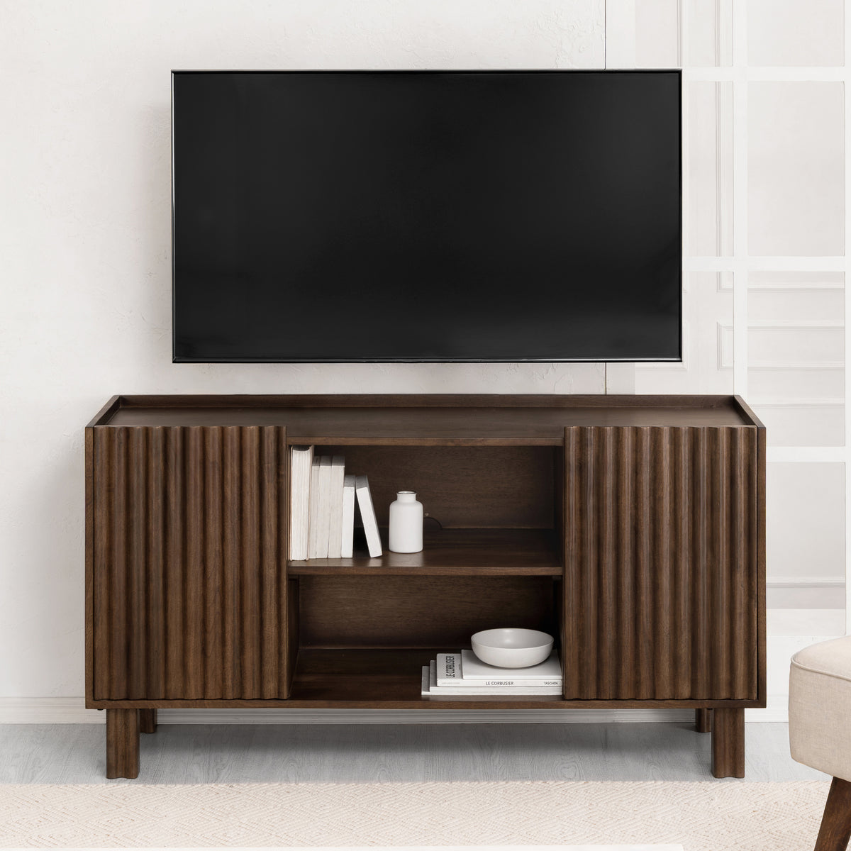 Danza 2 Door Solid Wood Media Unit - Hazel Brown