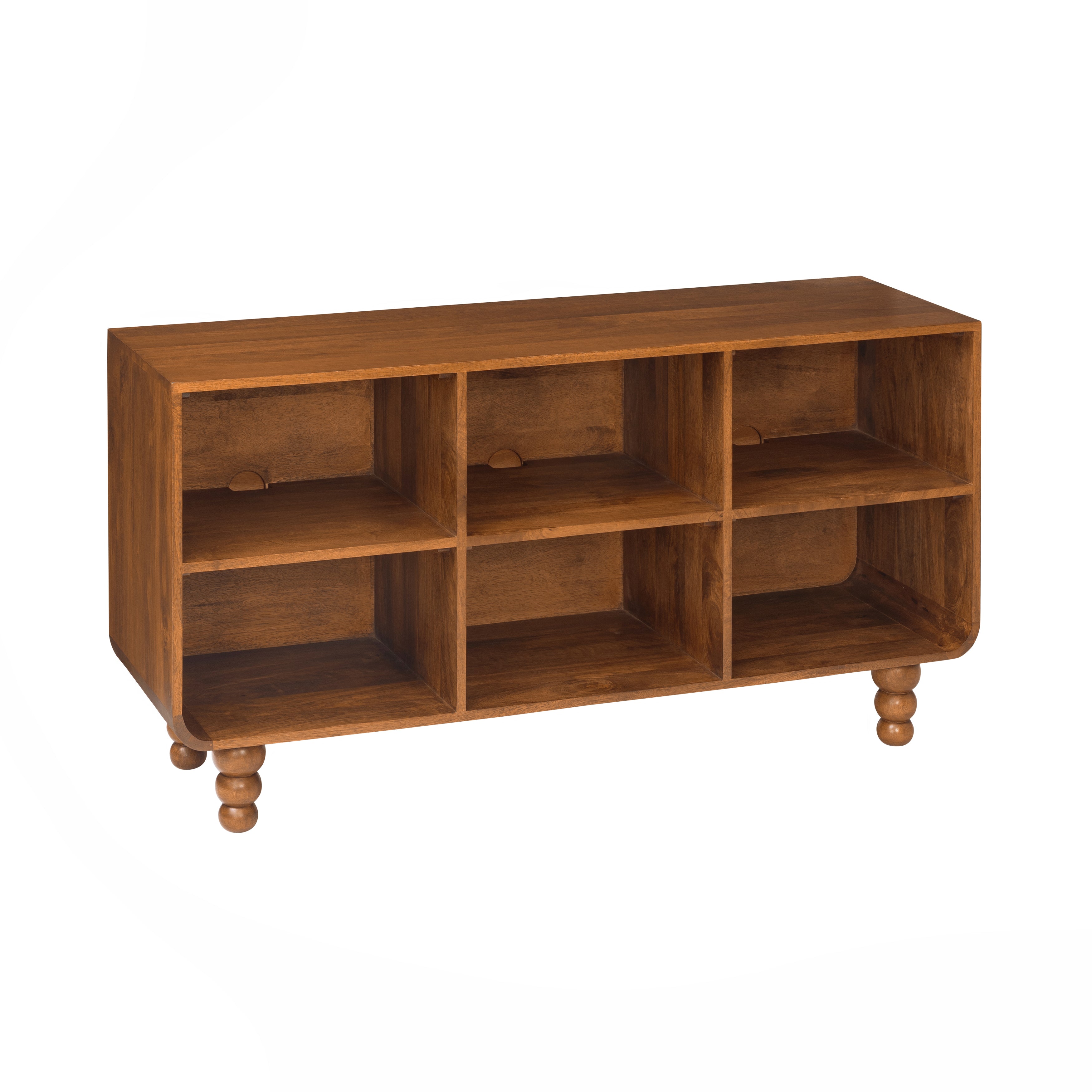 Safi Open Shelves Solid Wood Media Unit - Walnut