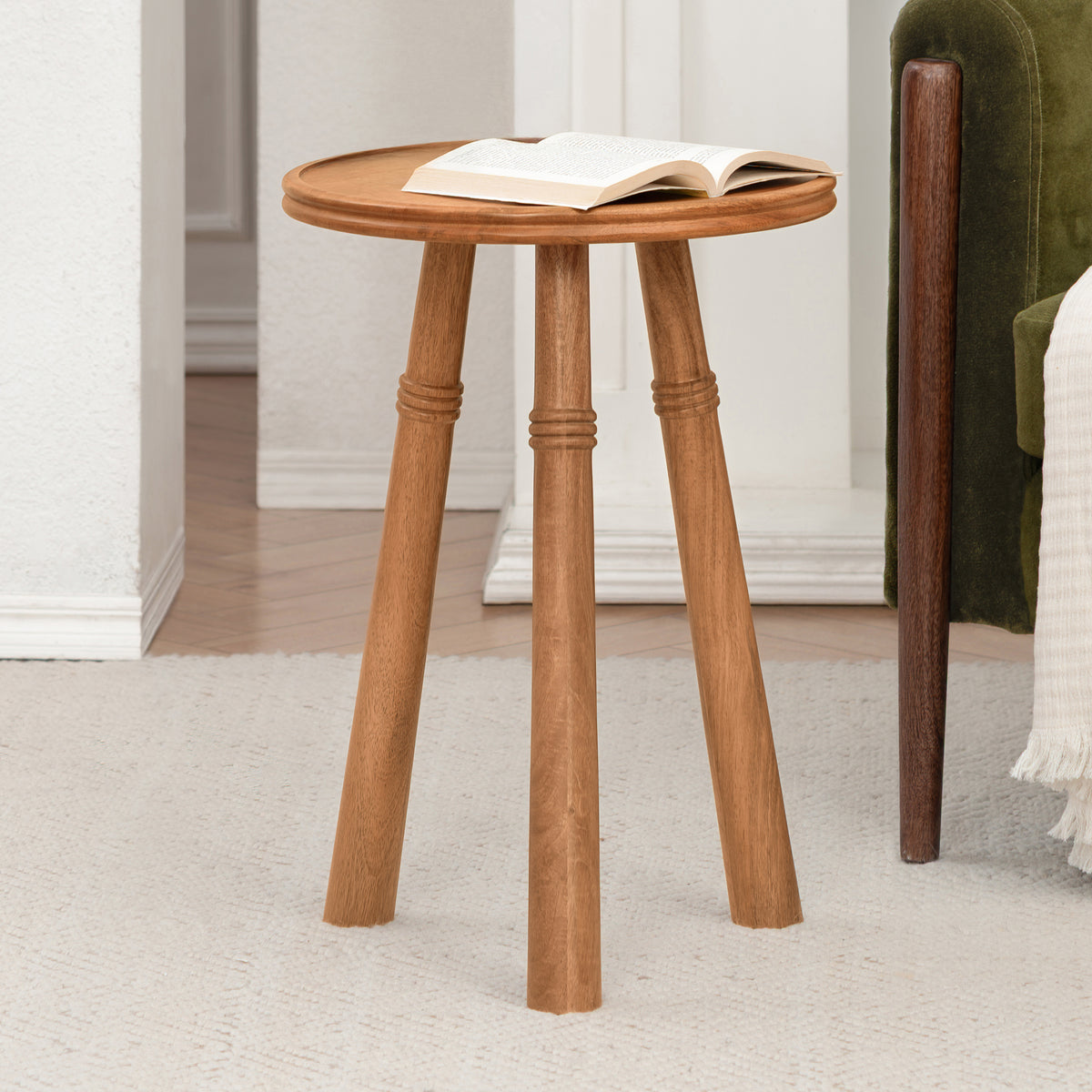 Lola Solid Wood End Table - Mid Tone Honey