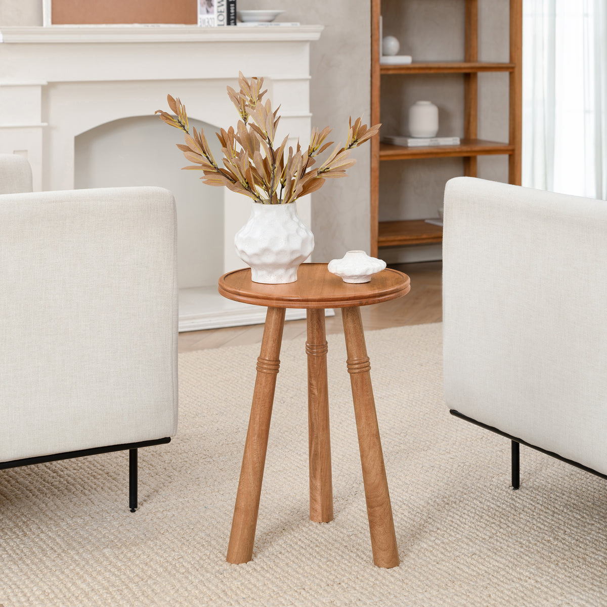 Lola Solid Wood End Table - Mid Tone Honey